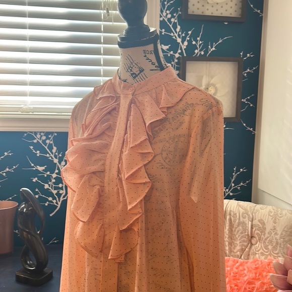 STUNNING H&M LIGHT PINK BLOUSE WITH TINY DOTS ALL OVER BNWT SIZE 10 - Picture 6 of 16